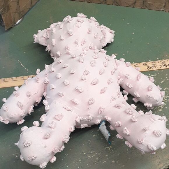 Vintage Hand made pastel pink chenille bear with crocheted blanket - Picture 6 of 8